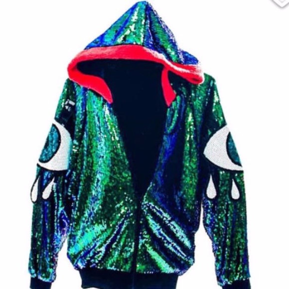 Sequin Evil Eye Hoodie - Picture 1 of 5